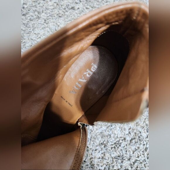 Prada Brown Western Ankle Booties size 37.5 usa 7.5 - Picture 10 of 11